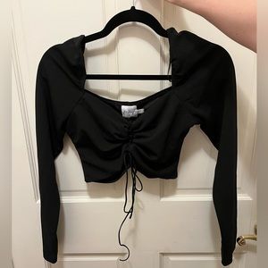Oh Polly Black Crop Top - size 6